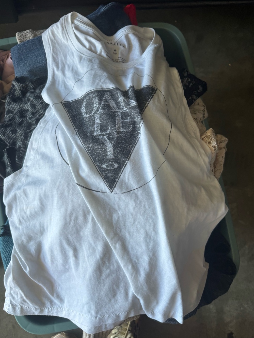 Oakley White Tank Top with Black Triangle Logo